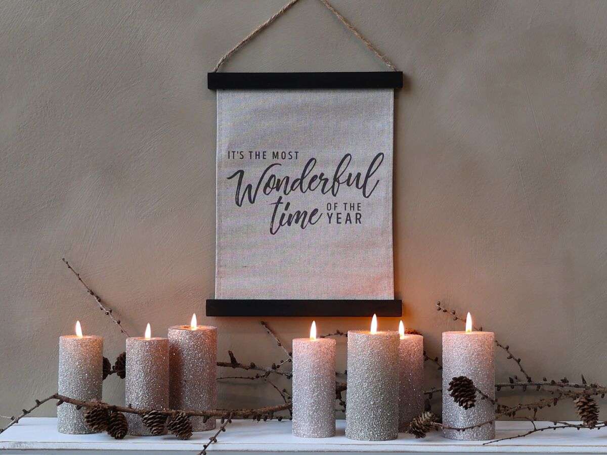 Lærred til ophæng m. tekst - It's the most wonderful time