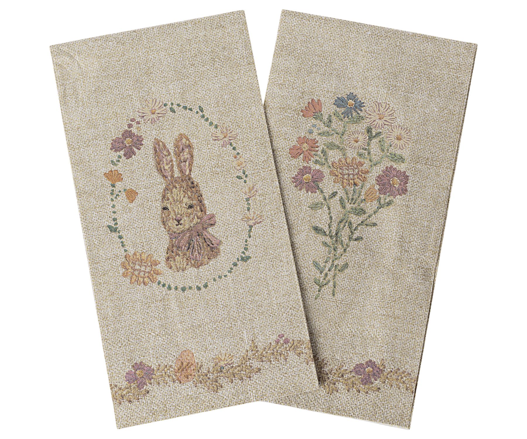 Maileg - Serviet - Lapin de Pâques - Sand/Rosa