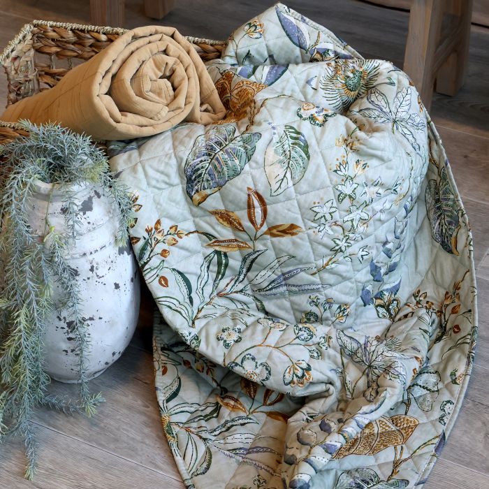 Aix Quilt m. blomstermønster - Opal