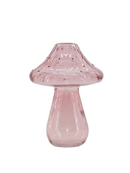 Glasvase - Mushroom - Lyserød - Stor