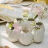 Vase til 7 blomster - Æggering - Hvid/creme